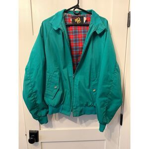 Teal Green zip up windbreaker/bomber jacket
